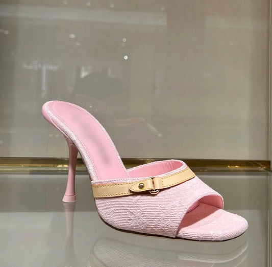 LV Pink Denim HeelS