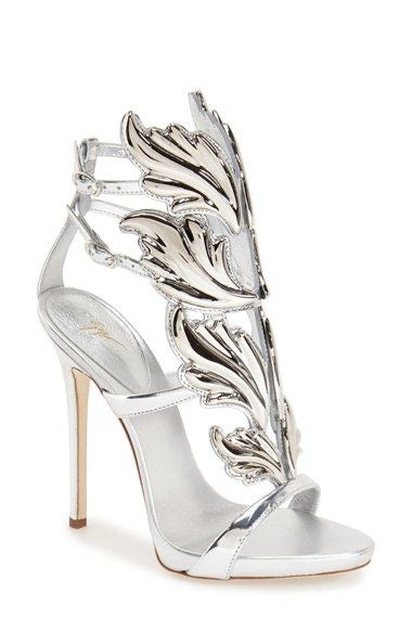 Wing Leaves HeelS Silver